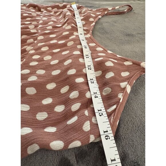 Abercrombie & Fitch Women's Polka Dot Cropped Cami Top Size S Brown and White - Picture 6 of 8